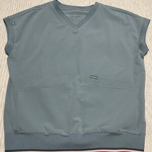 Mediclow FYSEL Lanai Rib Band Scrub Top, stone blue size S